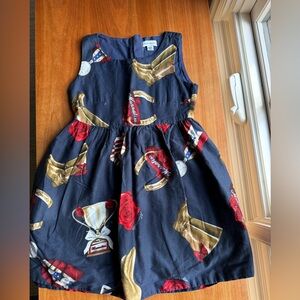 Monna Lisa girls navy blue red dress size 5, 108cm